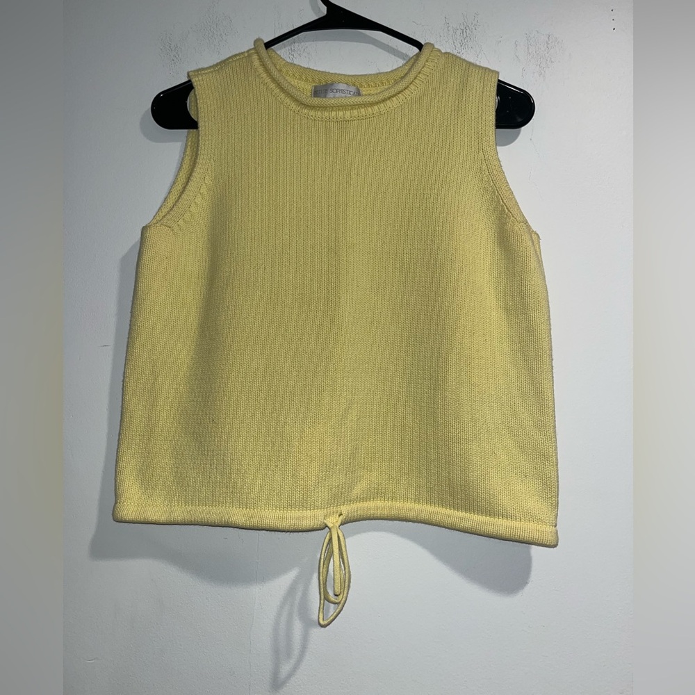 PETITE SOPHISTICATE drawstring hem sleeveless swe… - image 1